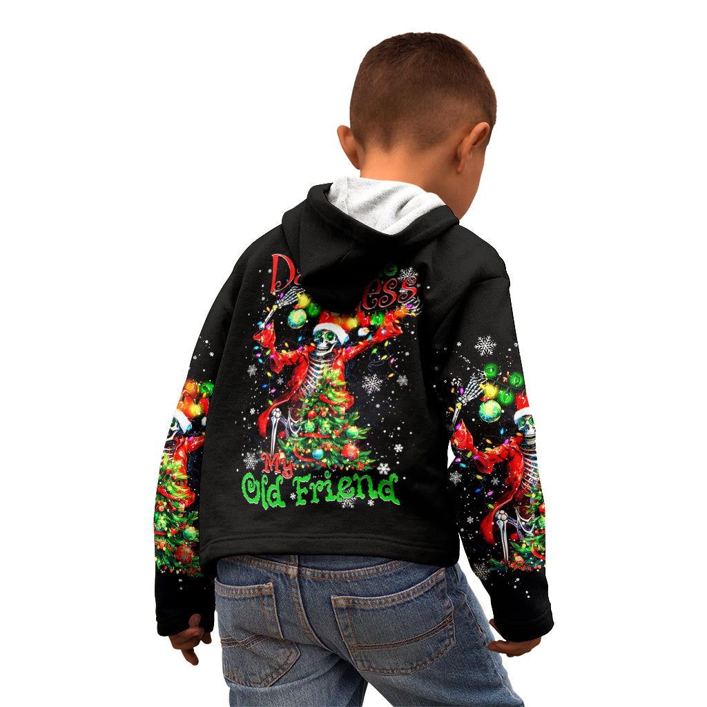 Skeleton Santa Claus Kid Hoodie Hello Darkness My Old Friend - Wonder Print Shop