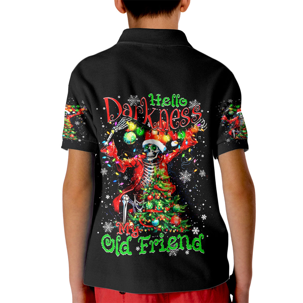 Skeleton Santa Claus Kid Polo Shirt Hello Darkness My Old Friend - Wonder Print Shop