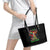 Skeleton Santa Claus Leather Tote Bag Hello Darkness My Old Friend - Wonder Print Shop