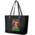 Skeleton Santa Claus Leather Tote Bag Hello Darkness My Old Friend - Wonder Print Shop