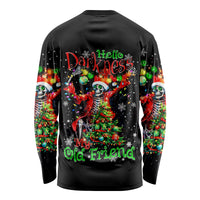 Skeleton Santa Claus Long Sleeve Shirt Hello Darkness My Old Friend - Wonder Print Shop