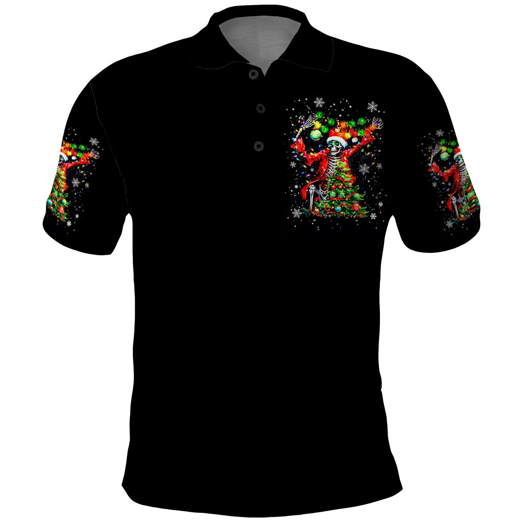 Skeleton Santa Claus Polo Shirt Hello Darkness My Old Friend - Wonder Print Shop