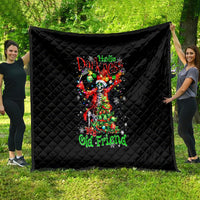 Skeleton Santa Claus Quilt Hello Darkness My Old Friend - Wonder Print Shop