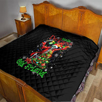 Skeleton Santa Claus Quilt Hello Darkness My Old Friend - Wonder Print Shop