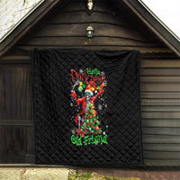 Skeleton Santa Claus Quilt Hello Darkness My Old Friend - Wonder Print Shop
