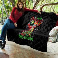 Skeleton Santa Claus Quilt Hello Darkness My Old Friend - Wonder Print Shop