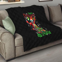 Skeleton Santa Claus Quilt Hello Darkness My Old Friend - Wonder Print Shop