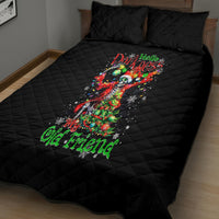 Skeleton Santa Claus Quilt Bed Set Hello Darkness My Old Friend - Wonder Print Shop