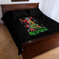 Skeleton Santa Claus Quilt Bed Set Hello Darkness My Old Friend - Wonder Print Shop
