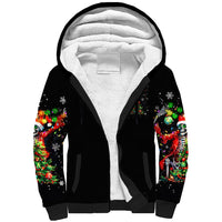 Skeleton Santa Claus Sherpa Hoodie Hello Darkness My Old Friend - Wonder Print Shop