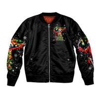 Skeleton Santa Claus Sleeve Zip Bomber Jacket Hello Darkness My Old Friend - Wonder Print Shop