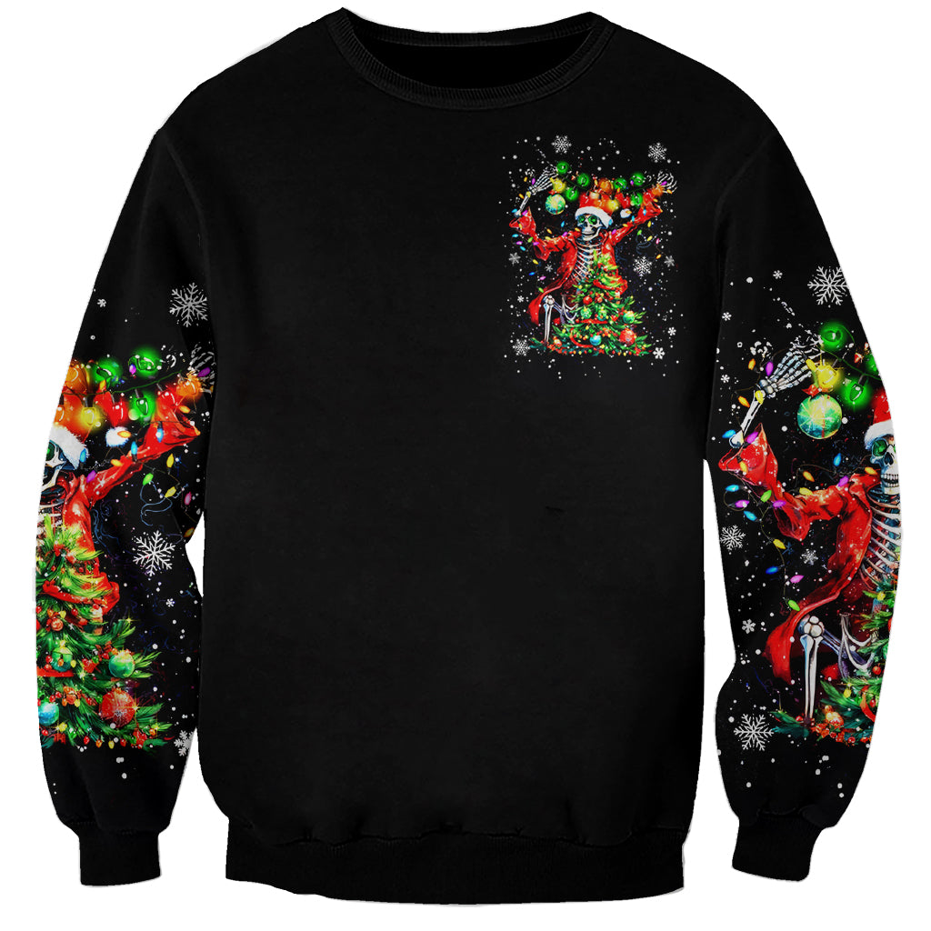 Skeleton Santa Claus Sweatshirt Hello Darkness My Old Friend - Wonder Print Shop