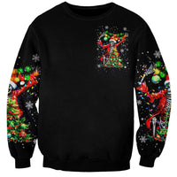 Skeleton Santa Claus Sweatshirt Hello Darkness My Old Friend - Wonder Print Shop