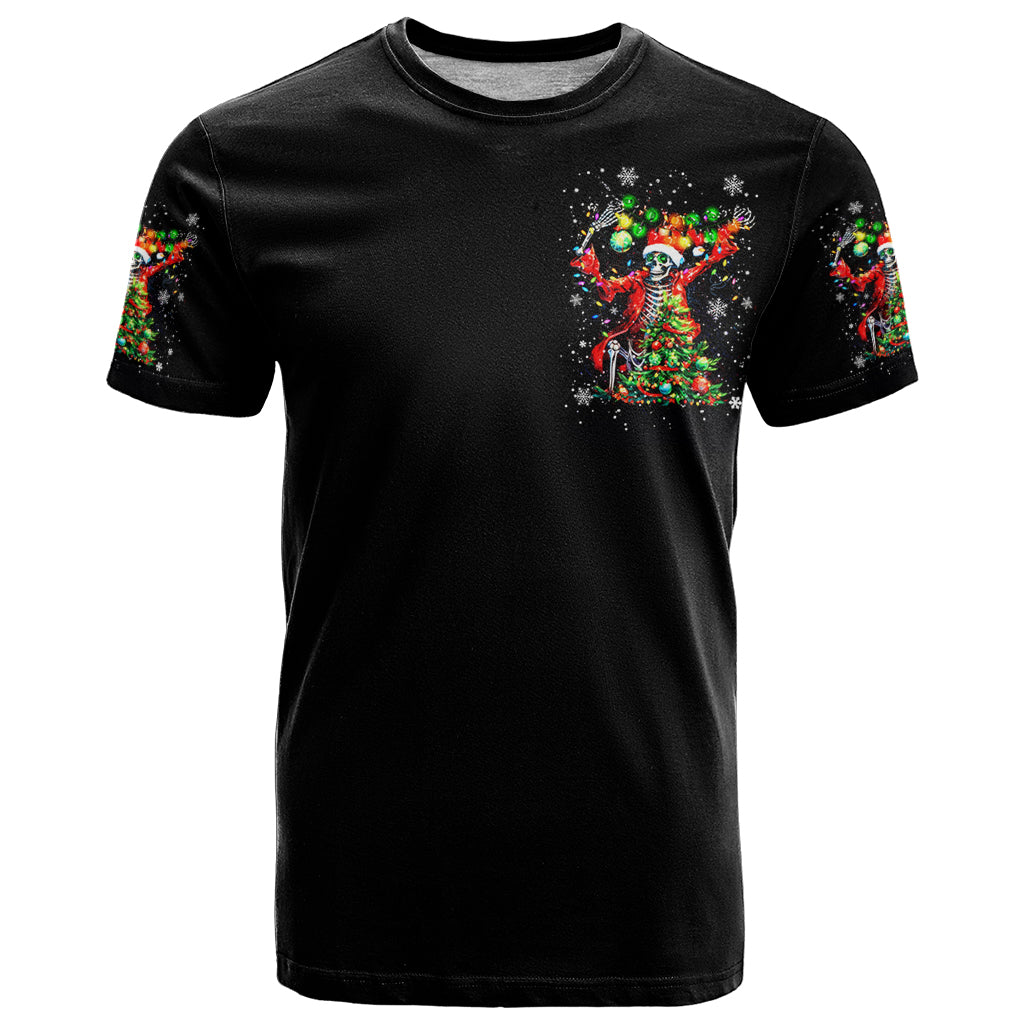 Skeleton Santa Claus T Shirt Hello Darkness My Old Friend - Wonder Print Shop