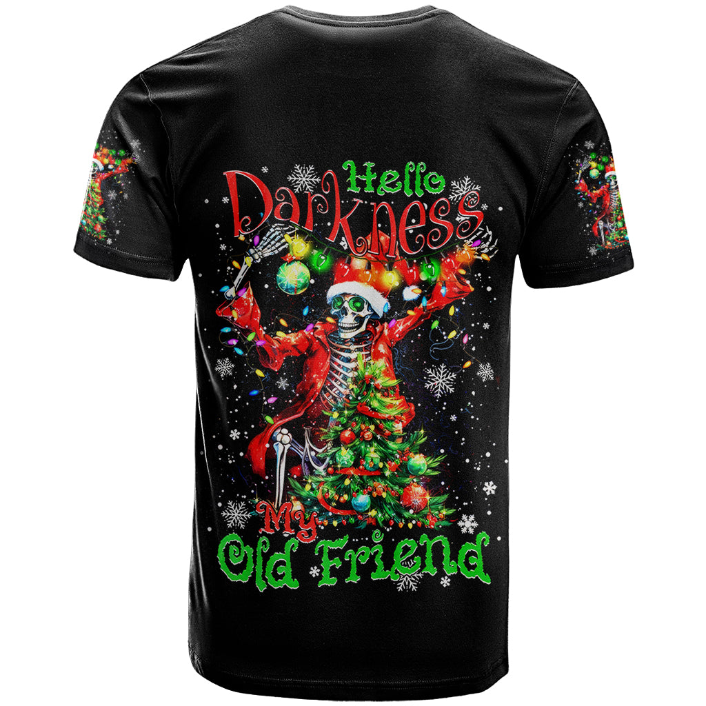 Skeleton Santa Claus T Shirt Hello Darkness My Old Friend - Wonder Print Shop