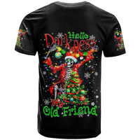 Skeleton Santa Claus T Shirt Hello Darkness My Old Friend - Wonder Print Shop