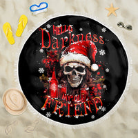 Skull Santa Claus Beach Blanket Hello Darkness My Old Friend - Wonder Print Shop