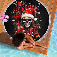 Skull Santa Claus Beach Blanket Hello Darkness My Old Friend - Wonder Print Shop