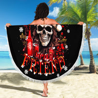 Skull Santa Claus Beach Blanket Hello Darkness My Old Friend - Wonder Print Shop