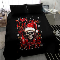 Skull Santa Claus Bedding Set Hello Darkness My Old Friend - Wonder Print Shop