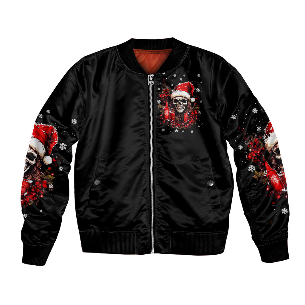 Skull Santa Claus Bomber Jacket Hello Darkness My Old Friend - Wonder Print Shop