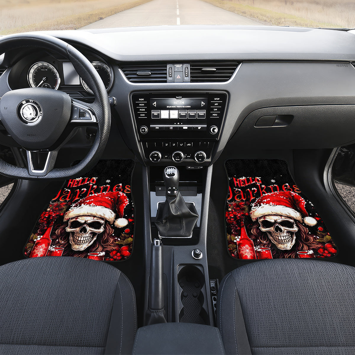 Skull Santa Claus Car Mats Hello Darkness My Old Friend - Wonder Print Shop