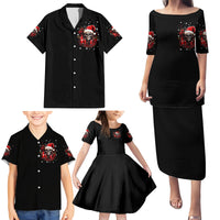 Skull Santa Claus Family Matching Puletasi Dress and Hawaiian Shirt Hello Darkness My Old Friend - Wonder Print Shop