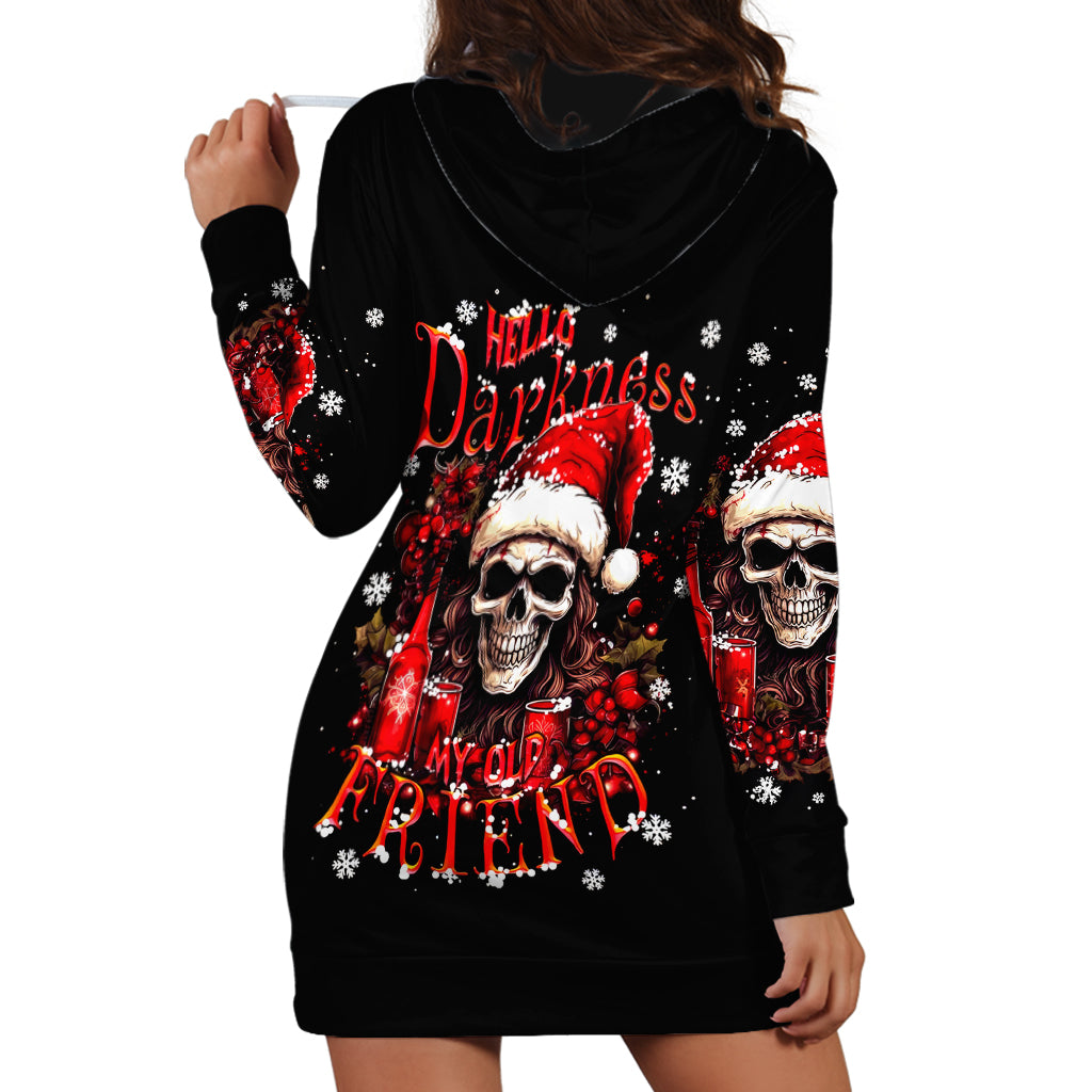 Skull Santa Claus Hoodie Dress Hello Darkness My Old Friend - Wonder Print Shop