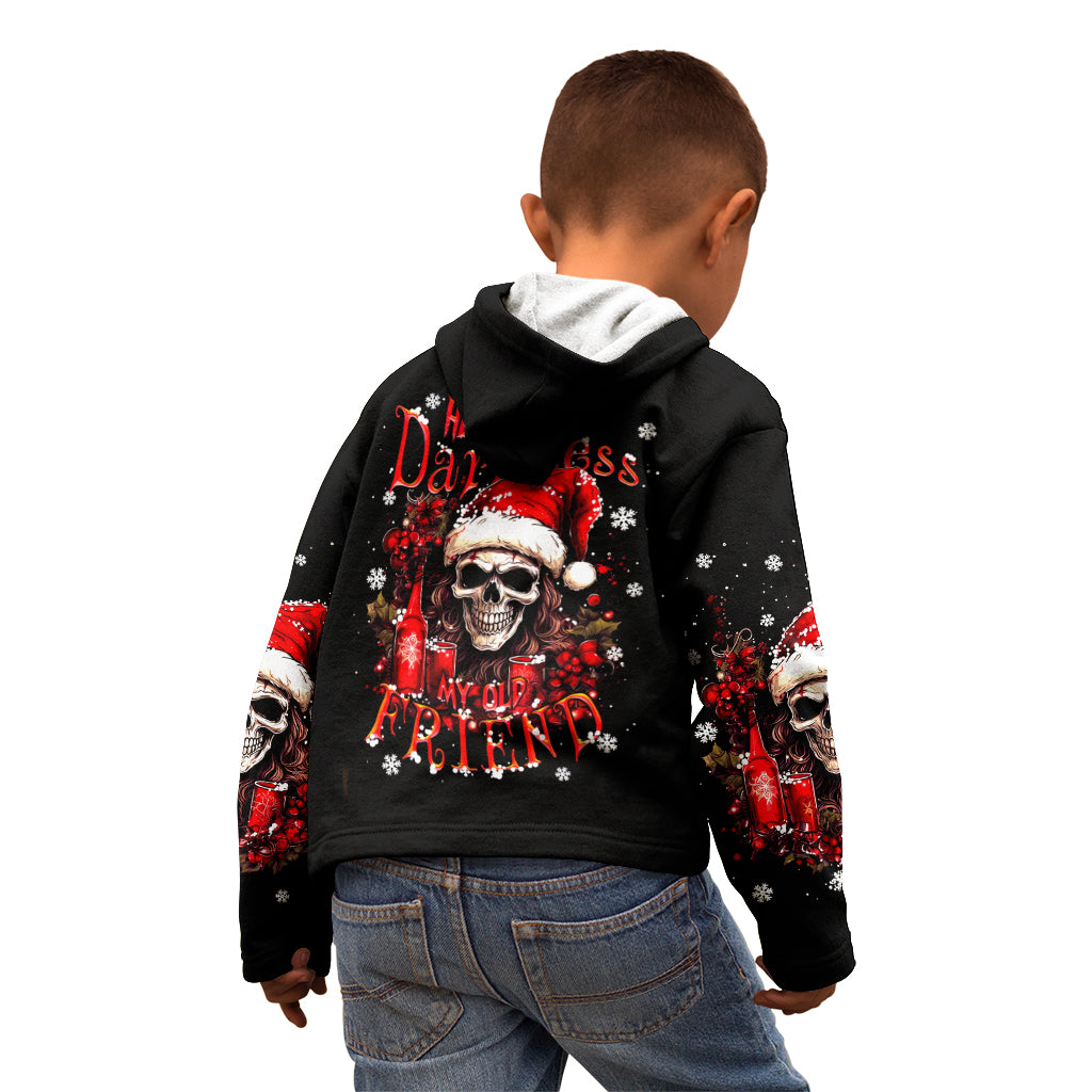 Skull Santa Claus Kid Hoodie Hello Darkness My Old Friend - Wonder Print Shop