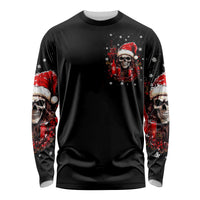 Skull Santa Claus Long Sleeve Shirt Hello Darkness My Old Friend - Wonder Print Shop
