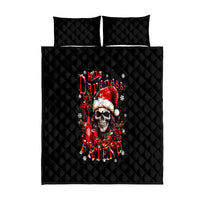 Skull Santa Claus Quilt Bed Set Hello Darkness My Old Friend - Wonder Print Shop
