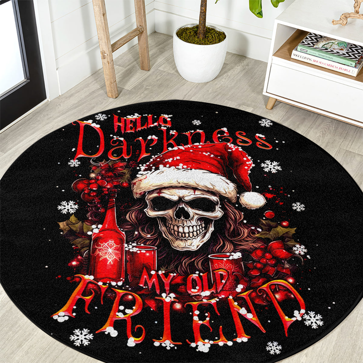 skull-santa-claus-round-carpet-hello-darkness-my-old-friend