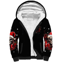 Skull Santa Claus Sherpa Hoodie Hello Darkness My Old Friend - Wonder Print Shop