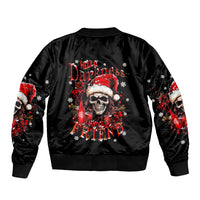 Skull Santa Claus Sleeve Zip Bomber Jacket Hello Darkness My Old Friend - Wonder Print Shop