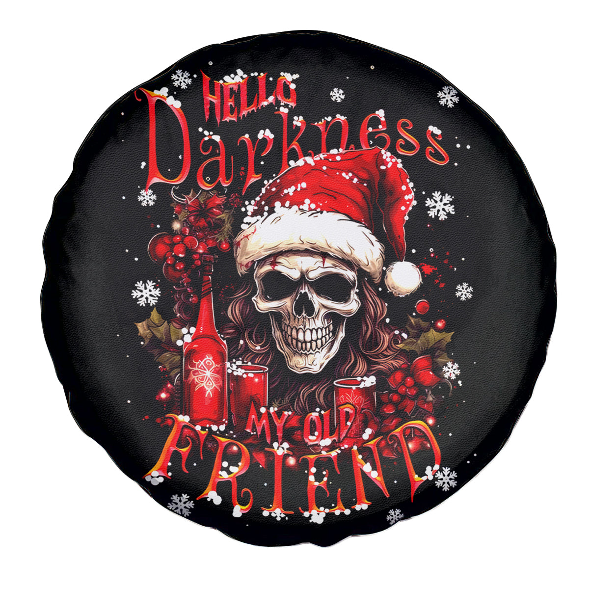 Skull Santa Claus Spare Tire Cover Hello Darkness My Old Friend - Wonder Print Shop