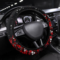 Skull Santa Claus Steering Wheel Cover Hello Darkness My Old Friend - Wonder Print Shop