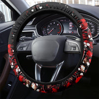 Skull Santa Claus Steering Wheel Cover Hello Darkness My Old Friend - Wonder Print Shop