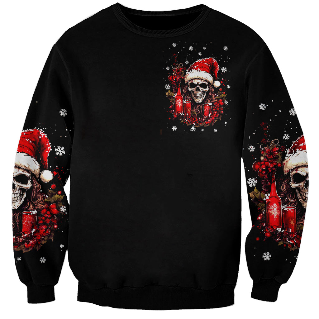 Skull Santa Claus Sweatshirt Hello Darkness My Old Friend - Wonder Print Shop