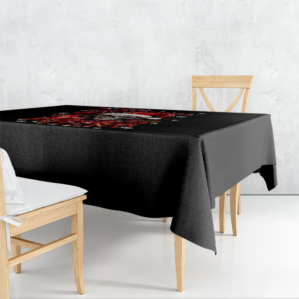 Skull Santa Claus Tablecloth Hello Darkness My Old Friend - Wonder Print Shop