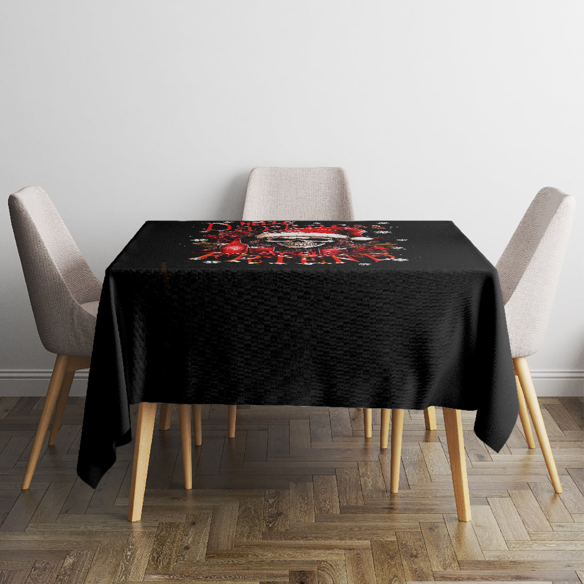 Skull Santa Claus Tablecloth Hello Darkness My Old Friend - Wonder Print Shop