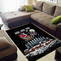Skeleton Santa Claus Area Rug Santa Is Coming Ho Ho Ho - Wonder Print Shop