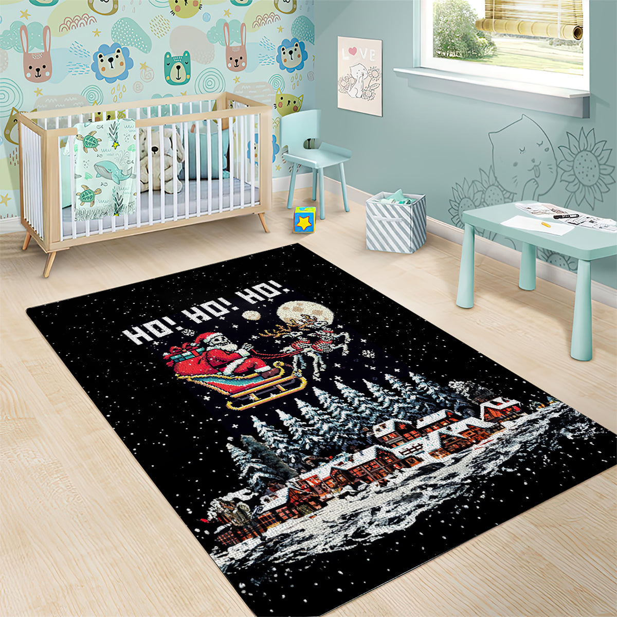 Skeleton Santa Claus Area Rug Santa Is Coming Ho Ho Ho - Wonder Print Shop
