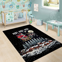 Skeleton Santa Claus Area Rug Santa Is Coming Ho Ho Ho - Wonder Print Shop