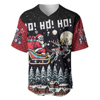 Skeleton Santa Claus Baseball Jersey Santa Is Coming Ho Ho Ho - Wonder Print Shop