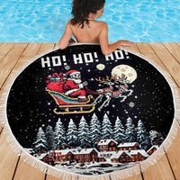 Skeleton Santa Claus Beach Blanket Santa Is Coming Ho Ho Ho - Wonder Print Shop
