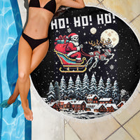 Skeleton Santa Claus Beach Blanket Santa Is Coming Ho Ho Ho - Wonder Print Shop