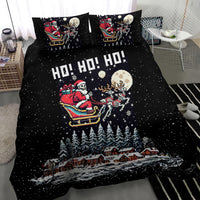 Skeleton Santa Claus Bedding Set Santa Is Coming Ho Ho Ho - Wonder Print Shop