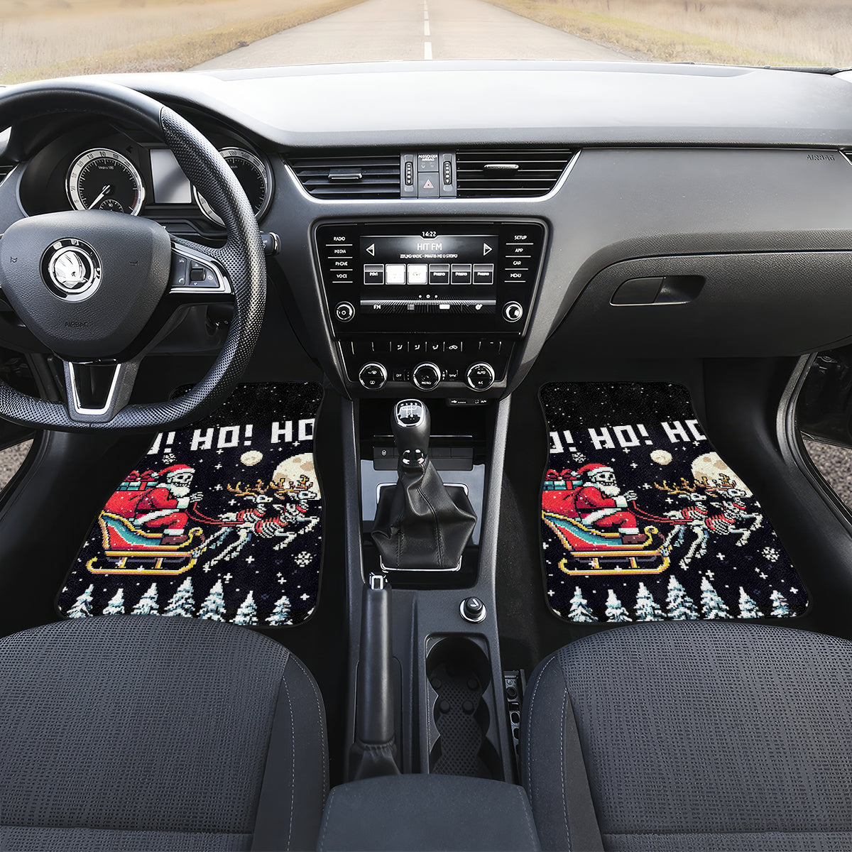 Skeleton Santa Claus Car Mats Santa Is Coming Ho Ho Ho - Wonder Print Shop