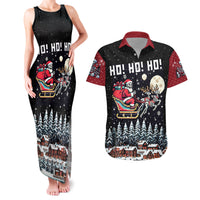 Skeleton Santa Claus Couples Matching Tank Maxi Dress and Hawaiian Shirt Santa Is Coming Ho Ho Ho - Wonder Print Shop