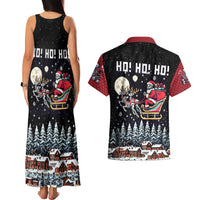 Skeleton Santa Claus Couples Matching Tank Maxi Dress and Hawaiian Shirt Santa Is Coming Ho Ho Ho - Wonder Print Shop
